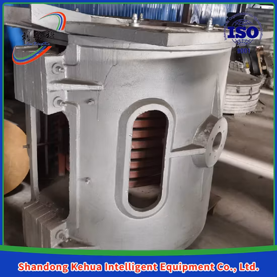 Réducteur de 1000kg en aluminium, four de fusion à induction électrique, coque en aluminium, fréquence intermédiaire, four de fusion en bronze à induction 2t
