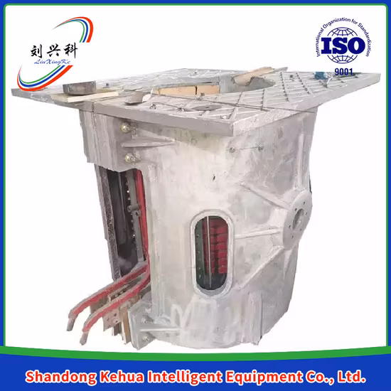 Nouveaux produits d'équipement de fusion de cuivre de four à induction de la coque en aluminium 0.75t de fréquence intermédiaire